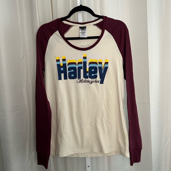 Harley-Davidson Tops - Harley Davidson Long Sleeve Raglan Shirt M Thumbholes St. Petersburg Clearwater
